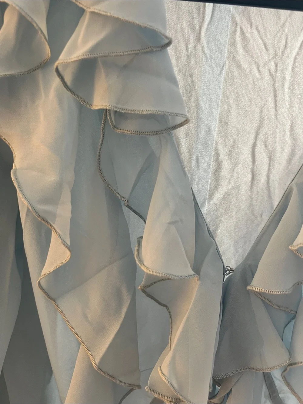 Commense Light Blue Sheer Ruffle Blouse - Picture 3 of 5